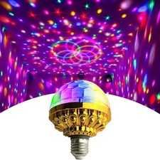 Party Disco Light,Colourful Rotating Magic Ball Light Bulb,Automatic Disco