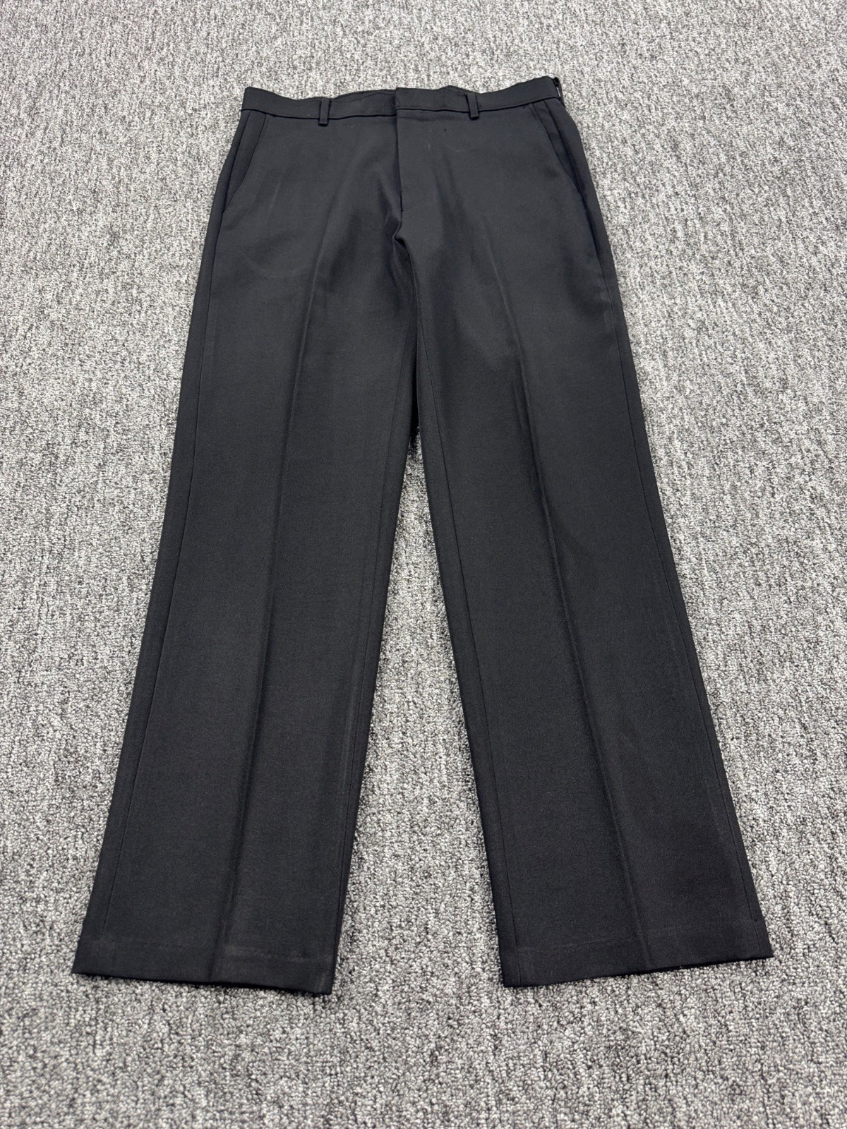 Vtg Levis Action Slacks Pants Men 34x31 Black Flat Front Career Trousers USA 70s