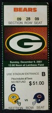 2001 Brett Favre Milestone/Career Win #100! Packers Bears  Football Ticket Stub
