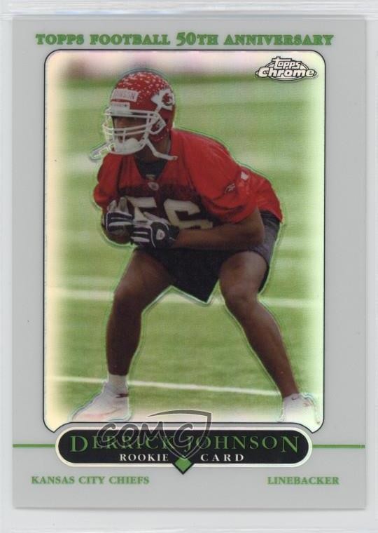 2005 Topps Chrome Refractor Derrick Johnson #218 Rookie RC 6e0