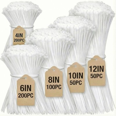 Cable Zip Ties,600 Piece Self-Locking Nylon Cable Ties,Assorted Sizes 4+6+8+10+1