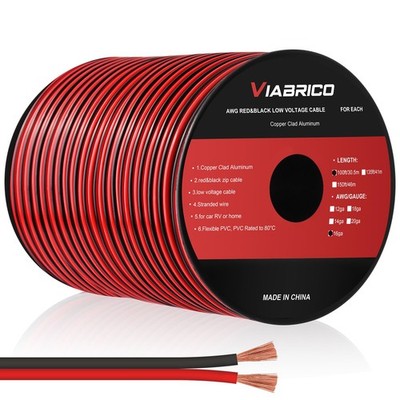VIABRICO 16 Gauge Wire, 16AWG Automotive Wire Electrical Wire 100FT 2 Conduct...