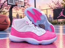  Women Jordan 11 Pink Rose/White Size US 5.5-11