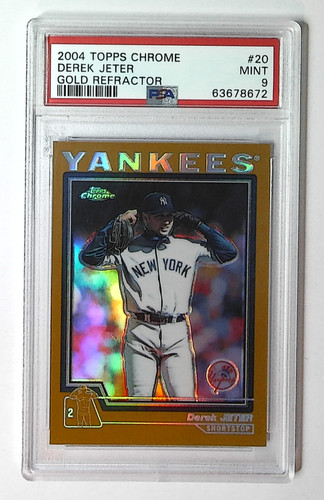 2004 Topps Chrome Derek Jeter #20 GOLD Refractor Yankees PSA 9 Low POP
