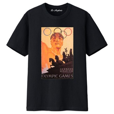Olympische Spiele 1936 Berlin T-Shirt für Mann, Frau, Kind Größe weiß/schwarz Farbe