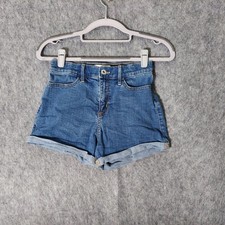 Abercrombie Girl Shorts 11 12 Denim High Rise Mini Mom Cuffed Stretch Casual