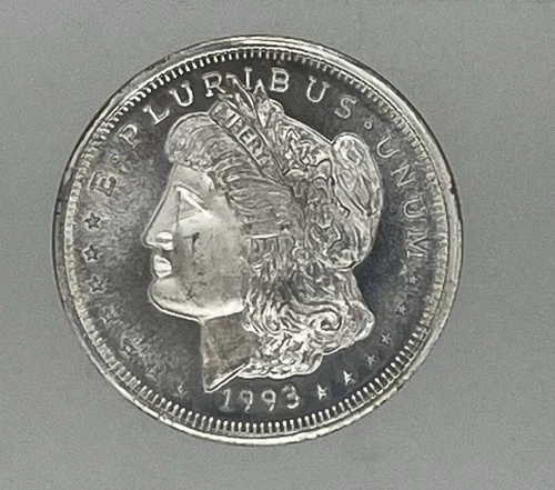 Vintage 1993 Trade Unit 1 oz Silver Fine 999 Troy Ounce Morgan APM coin #1001