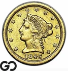 1846-D Gold Quarter Eagle, $2.5 Liberty *RARE Dahlonega* Ultra RARE XF+ Key Date