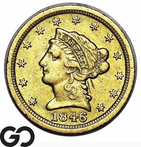 1846-D Gold Quarter Eagle, $2.5 Liberty *RARE Dahlonega* Ultra RARE XF+ Key Date