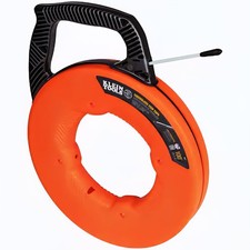 Klein Tools Fiberglass Fish Tape 100 ft NEW Electrical Wire Puller Orange Reel