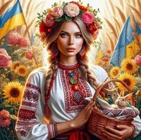 Diamantmosaik-Stickerei, Kreative Slawische Frau Aus Der Ukraine, 30 X 40 Cm