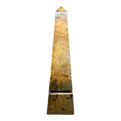 Vintage Egyptian Obelisk 11'' Tall Stone Distressed