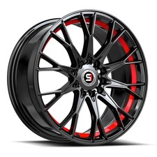 17x7.5 Spec-1 SP-59 Gloss Black Red Undercut Wheels 5x100/5x4.5 (42mm) Set of 4