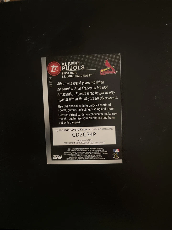 2010 Topps - Ticket to Toppstown Albert Pujols #TTT14 - Image 2 of 3