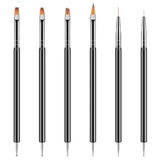 Artdone Nail Dotting Tools 6PCS Double-ended Nail Art Brushes Kit Nail Art Gel P