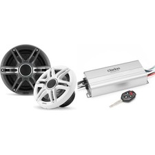 Clarion Marine 4 Channel Amp CMSP-651-SWG 6.5" Boat Audio Upgrade Bundle
