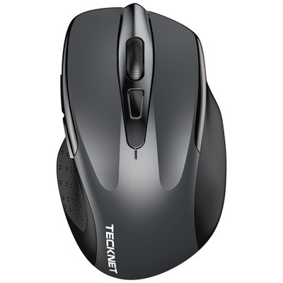 TECKNET Bluetooth Maus, 4800DPI Kabellose Maus Computer Silent Click Grau 