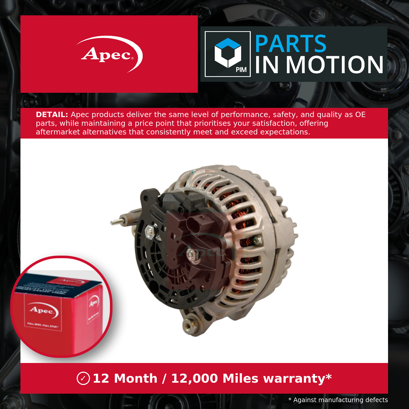 Alternator AAL1819 Apec 70903139 070903024A 070903024C 070903024F 070903139 New
