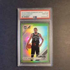 2019-20 Panini Donruss Optic Kevin Durant #112 Lime Green Prizm /149 PSA 10 Nets