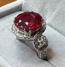 RUBY RING -15mm Or 11.85ctw - White Accents -...