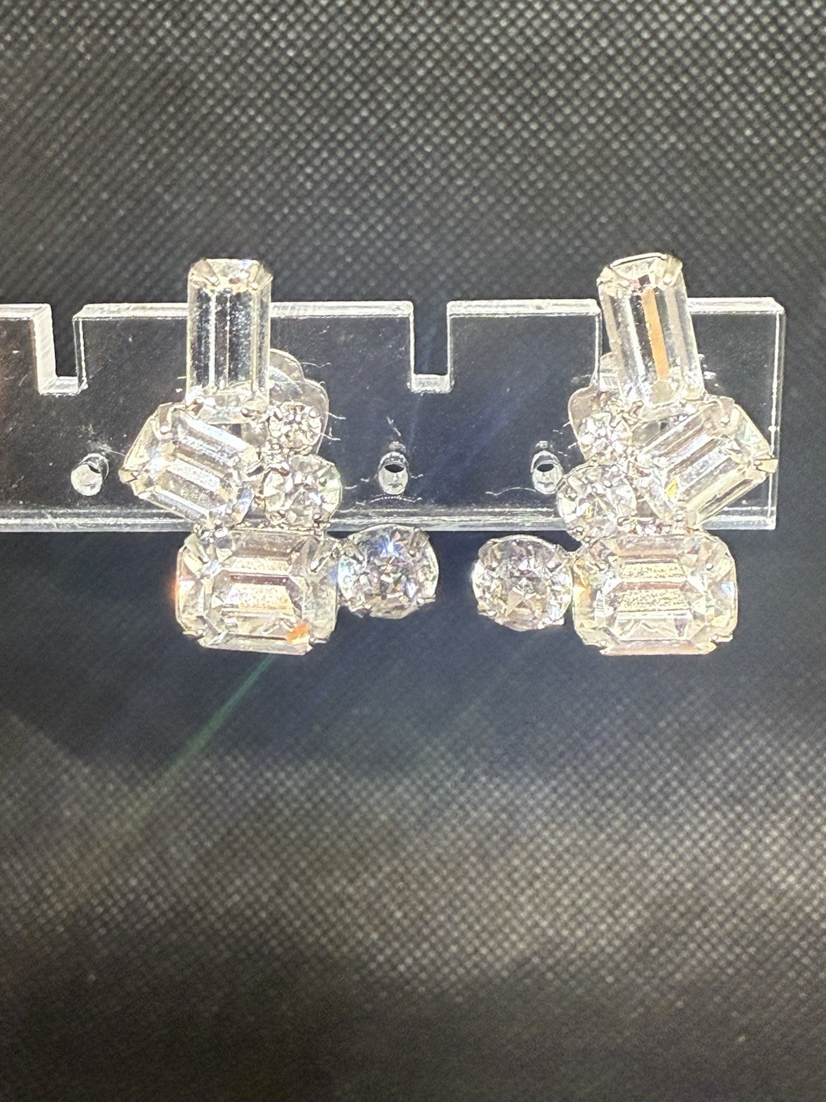 Vintage Weiss Clear Rectangular and Round Rhinest… - image 7