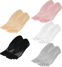 5 Pairs Orthopedic Toe Compression Socks for Bunion, Low Cut Liner Five Finger S