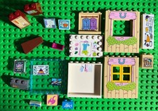 LEGO Friends Printed Sticker Bricks Walls Windows Plate and Parts Lot X 19