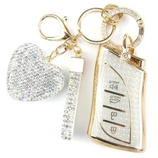 Key Fob Cover with Diamond Keychain Car Key Holder Case Compatible with Lexus...