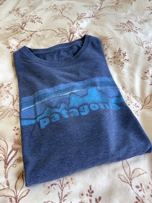 Patagonia Men's Fitz Roy Skyline Organic Cotton T-Shirt Heather Navy Mens XL