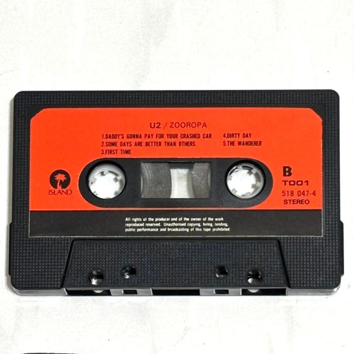 U2 1993 Zooropa Taiwan First Deluxe Edition Cassette Tape w Chinese info & lyric - Picture 7 of 7