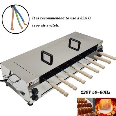Chimney Cake Machine Ice Cream Cone Roller Bakery Oven Bread Roll Grill 220V