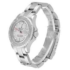 Rolex 29mm Yacht Master Steel Watch w/Silver Dial & Platinum Bezel. (169622) 4