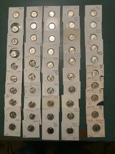 50 Bu Unc Roosevelt Dimes includes Better Dates $5 Face90% Silver