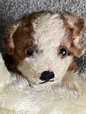 Rare Vintage Steiff "Molly" Dog Mohair Puppet 1950s 9  US Zone Tag LOOK 