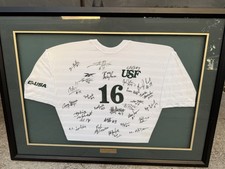 Framed University of South Florida USF Bulls 2000 Mens Soccer Jersey Autographed