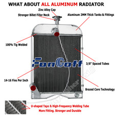 3 Row Aluminum Tractor Radiator Fits Ford 8N 9N 2N Models 8N8005 86551430