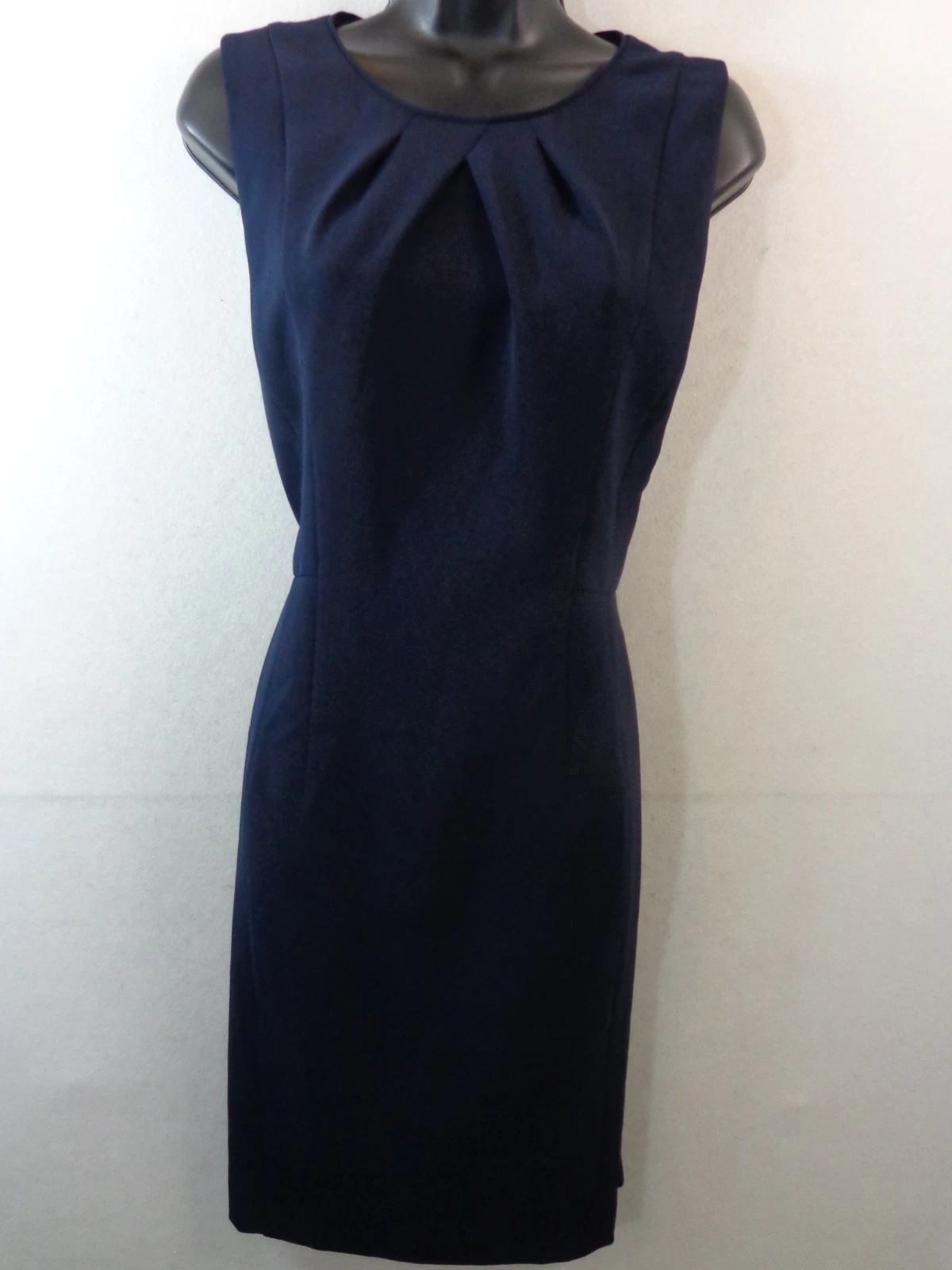 VETEMENTS Abito Talbot's donna 6 blu navy senza maniche plissettato cambio