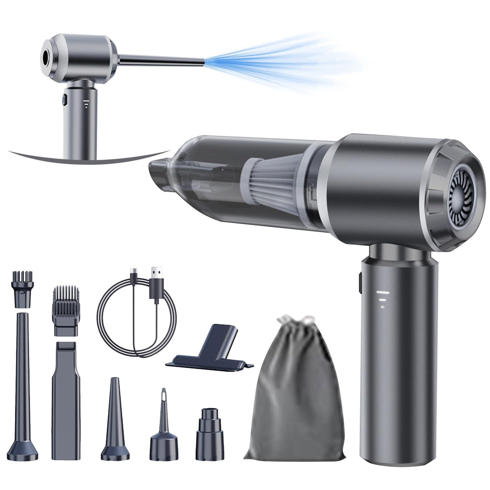 Car Vacuum Portable Cordless 20000PA High power Mini Vacuum Cleaner 4-in-1 Co...