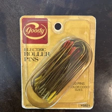 Vintage 1982 Goody Electric Roller Curler Pins 20 Ct 3 Color Coded Sizes Sealed
