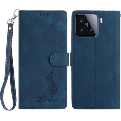 For Xiaomi 15T 5G Skin Feel Embossed Feather Leather Phone Case Cover Shell