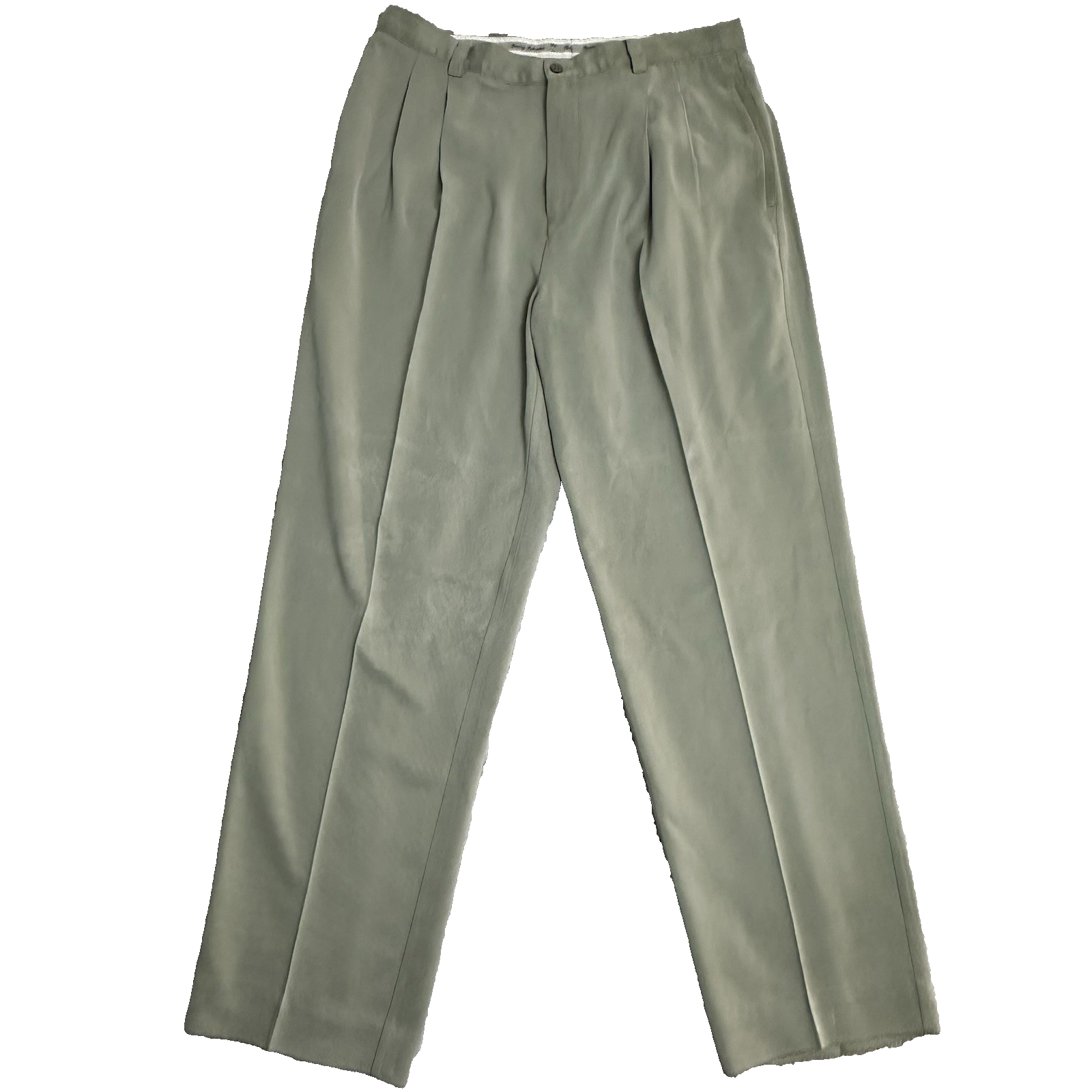 Tommy Bahama Men’s Silk Pleated Dress Pants 36 Khaki Beige Textured Relaxed Fit