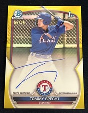 2023 Bowman Chrome Prospect Auto Yellow Refractor /75 Tommy Specht #CPA-TS Auto