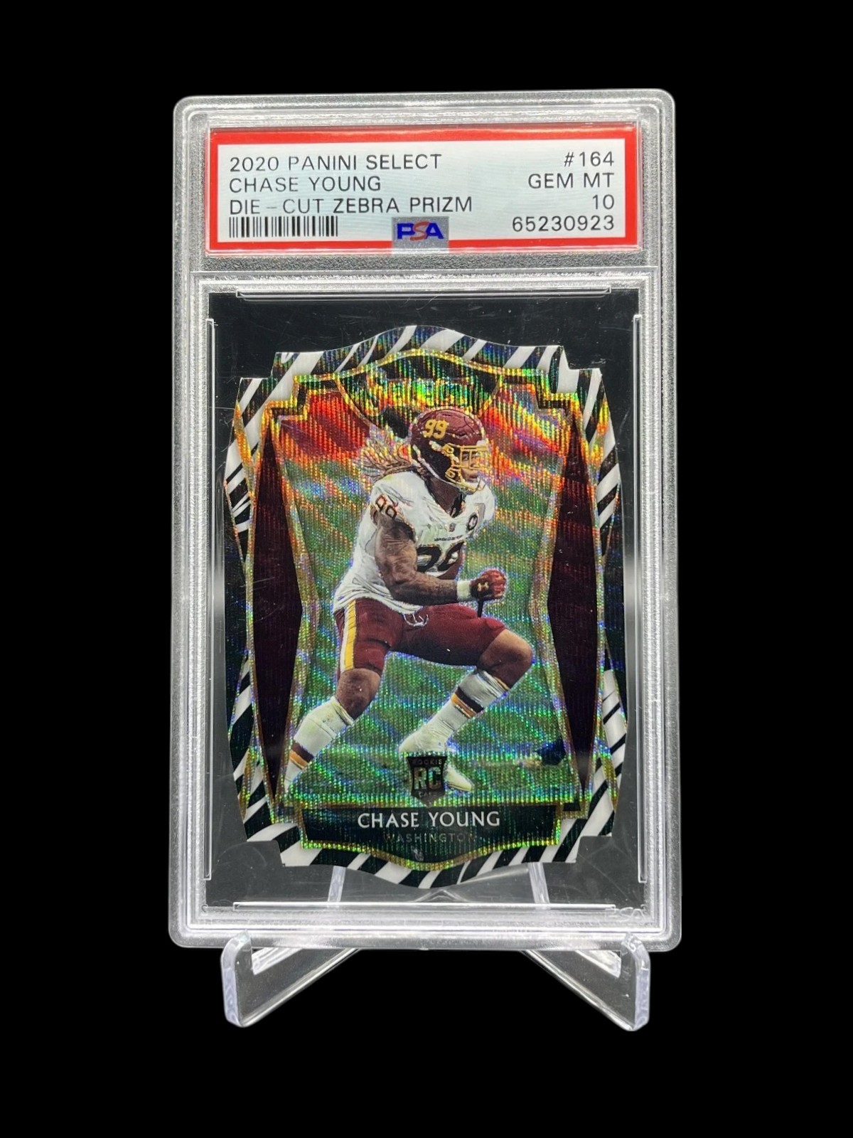 2020 Panini Select Chase Young Premier Level #164 Zebra Prizm Die-Cut PSA 10