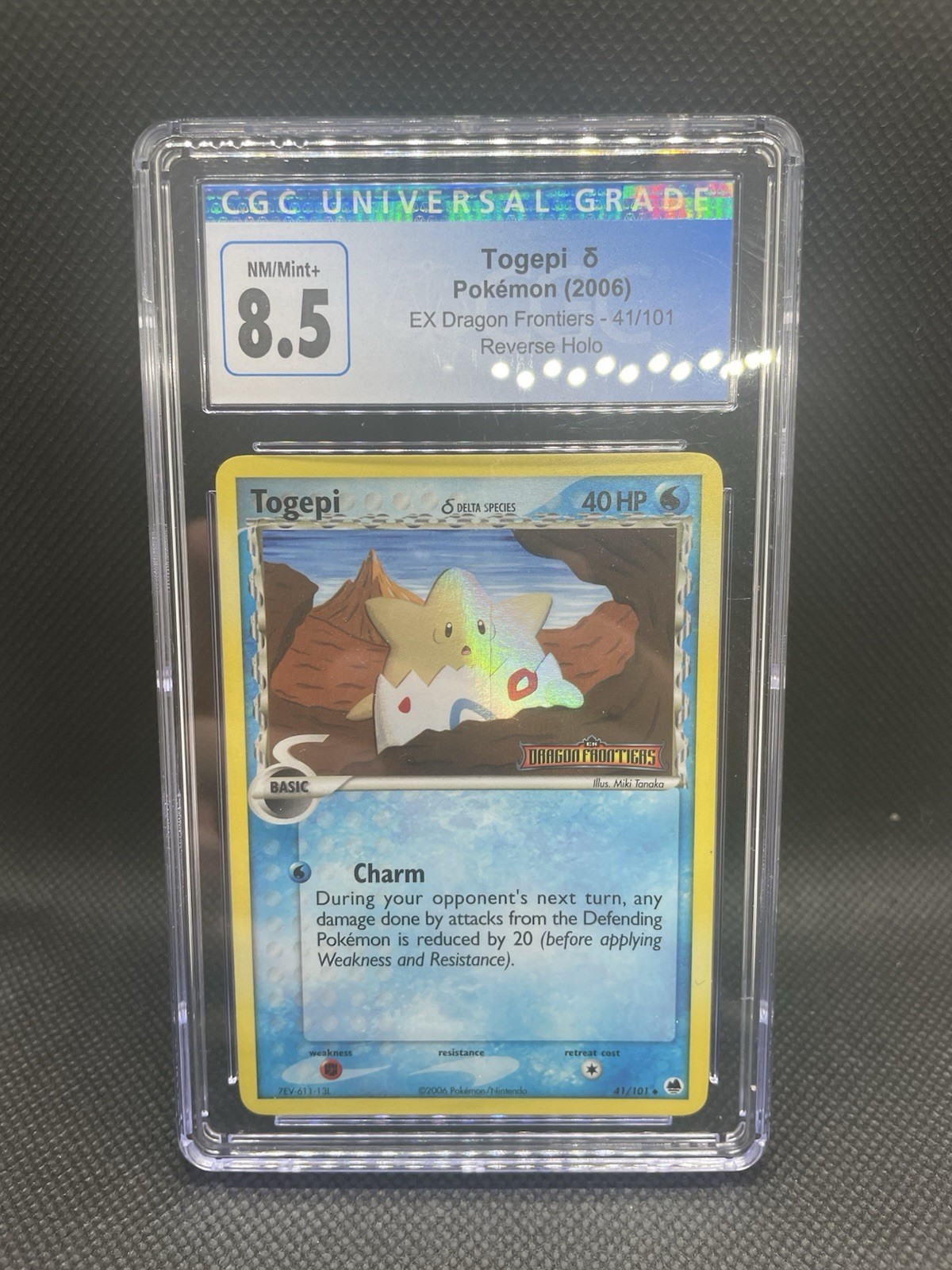 CGC 8.5 Togepi Delta Species Reverse Holo 41/101 EX Dragon Frontiers - NM/Mint+