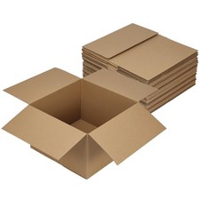 x12x8 Brown Corrugated Cardboard Shipping Boxes 15 Pack Lightweight