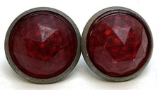 new old stock 2 antique Motorcycle bicycle RED 1" REFLECTORS license plate #26