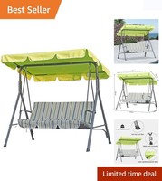 Swing Chairs,3 Seated Canopy Swing, Metal Hammock Swinging for Outdoor Garden...