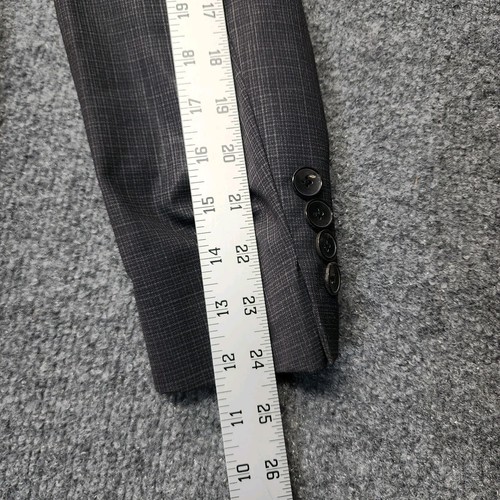 Traje de 2 piezas HUGO BOSS para hombre 40L largo 36x32 Super 100 lana gris a cuadros - Imagen 12 de 18