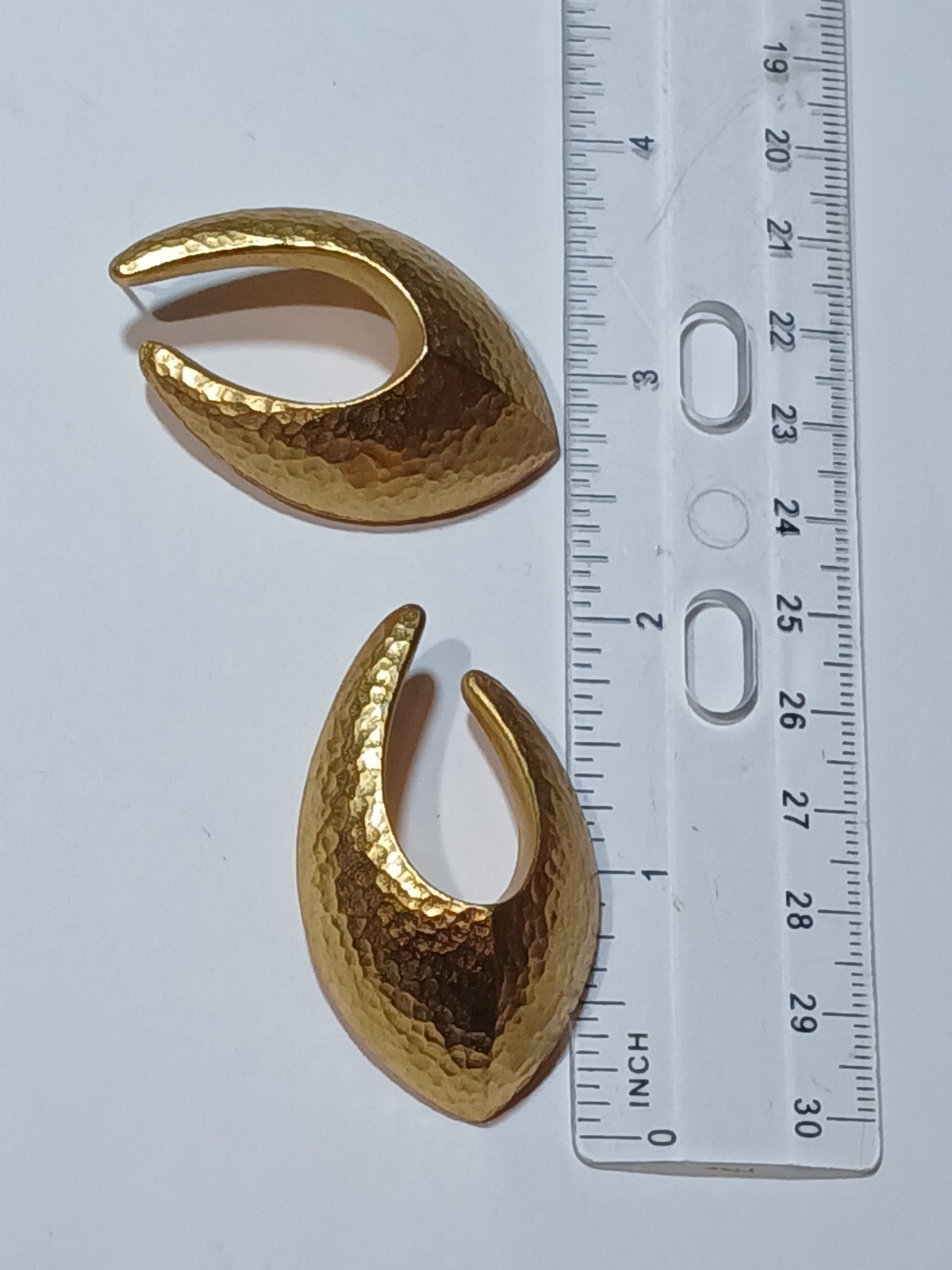 Givenchy Modernist Hammered Stud Post Goldtone Ea… - image 8