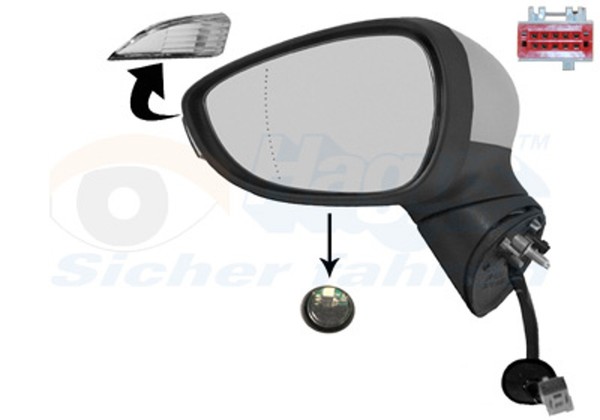 VAN Wezel AußEnspiegel Hagus 1808827 FüR Fiesta Ford CCN CB1 Komplettspiegel 6-image
